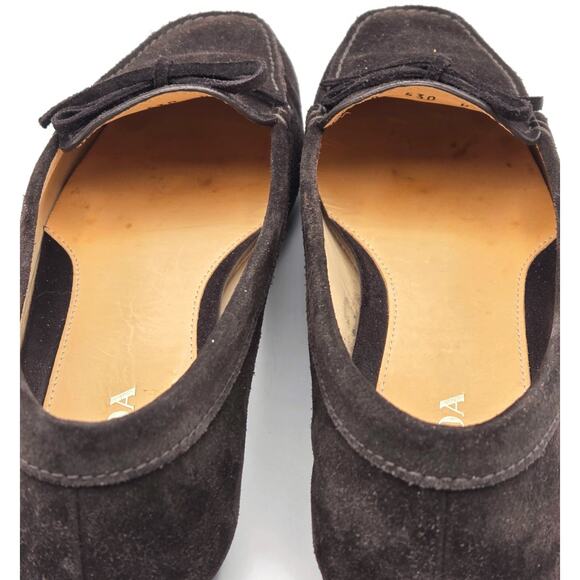 Prada Women’s Loafers Ebano Brown Suede Scamosciato Driving Shoes Itialian - Picture 8 of 16